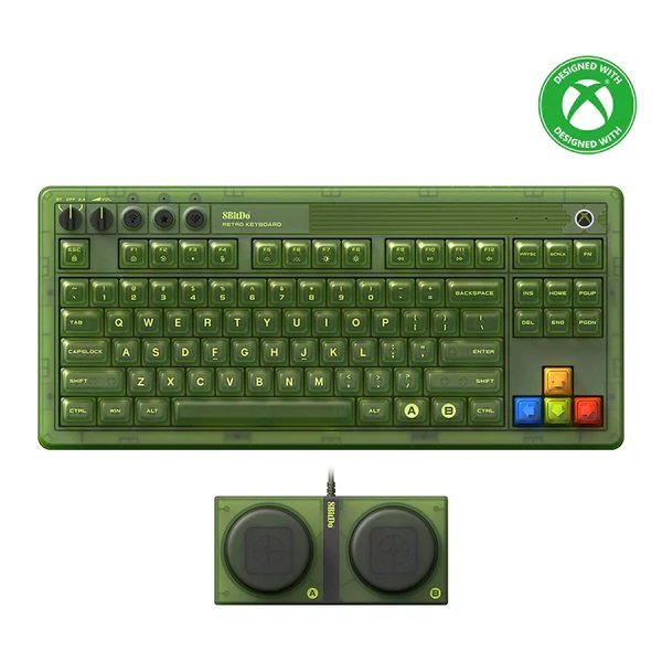画像1: Xbox公式デザインゲーミングキーボード「8BitDo Retro 87 Mechanical Keyboard - Xbox Edition」特急価格 (1)